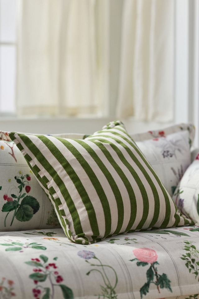 Sarah Striped Cotton-Chenille Pillow #7