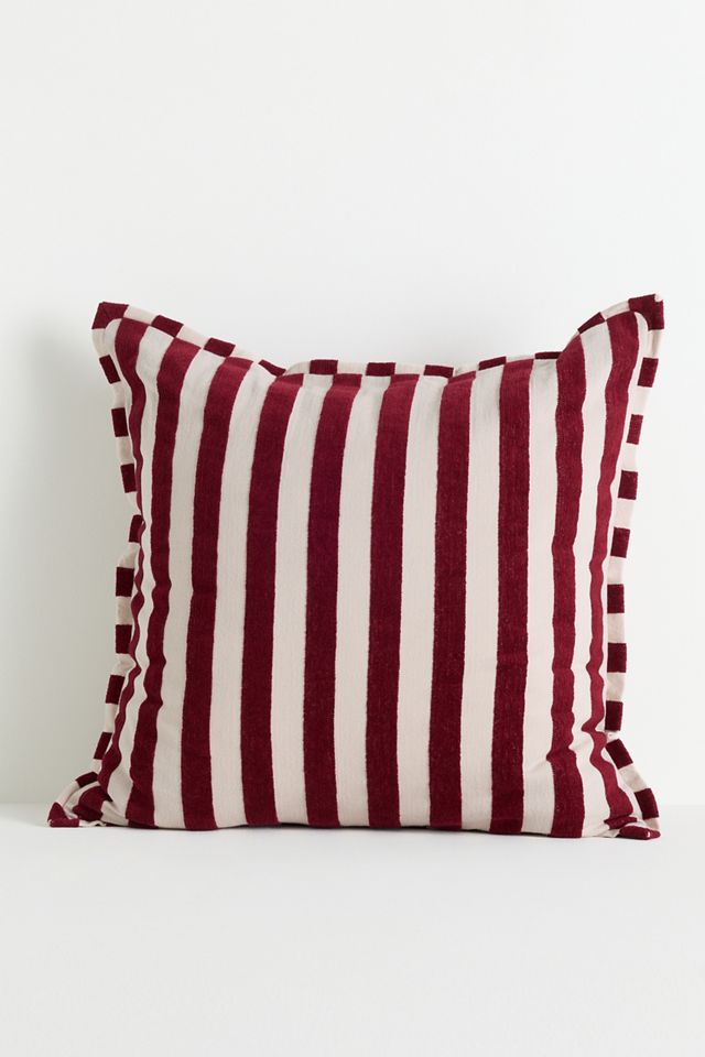 Sarah Striped Cotton-Chenille Pillow #2