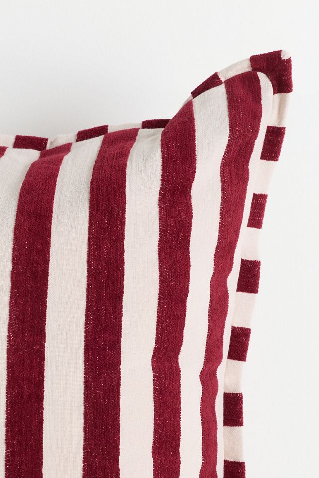 Sarah Striped Cotton-Chenille Pillow #3