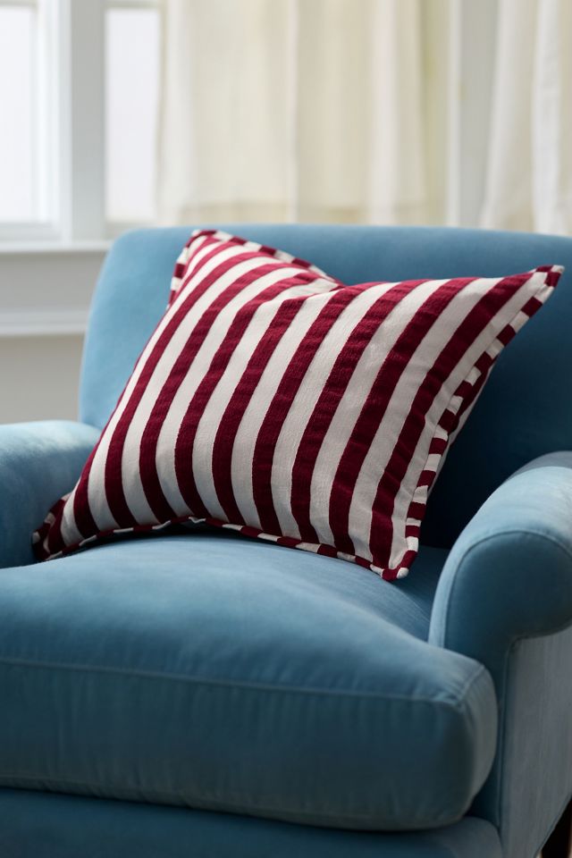 Sarah Striped Cotton-Chenille Pillow #7
