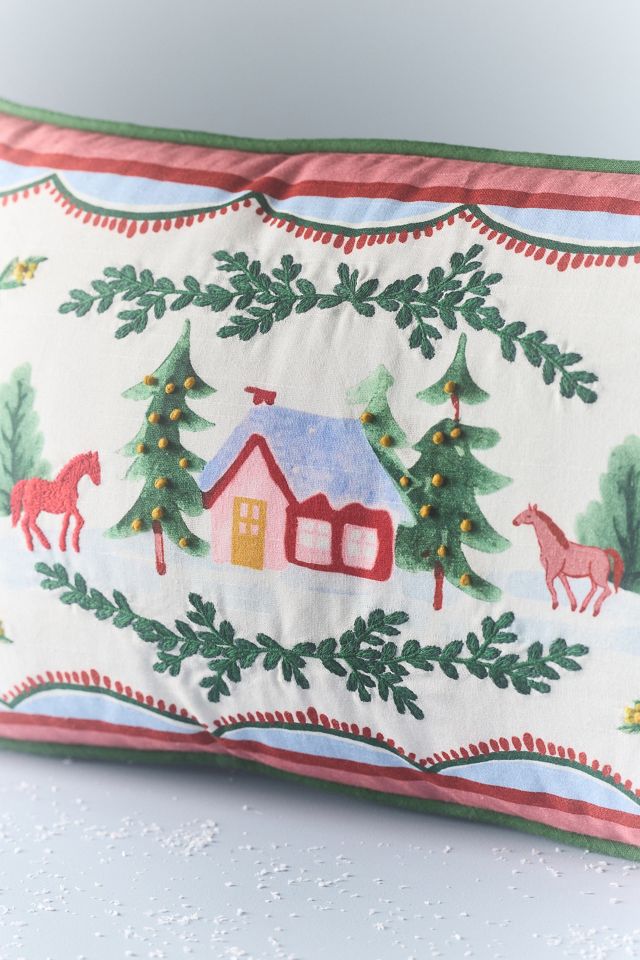Vintage-Inspired Embroidered Cotton Pillow #2