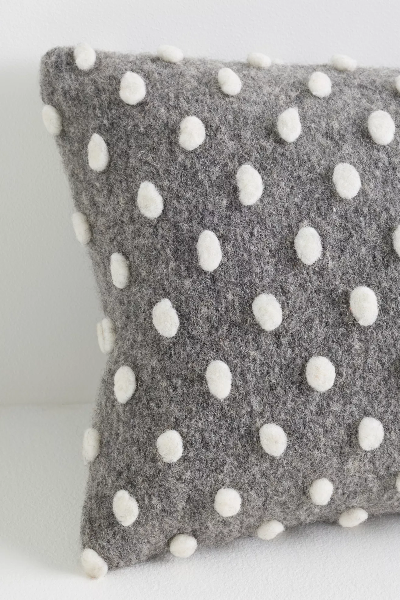 Woven Wool Dotted Throw Pillow - thumbnail 2