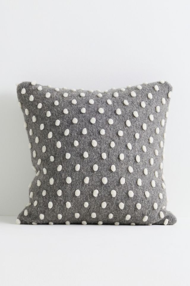 Woven Wool Dotted Throw Pillow #3