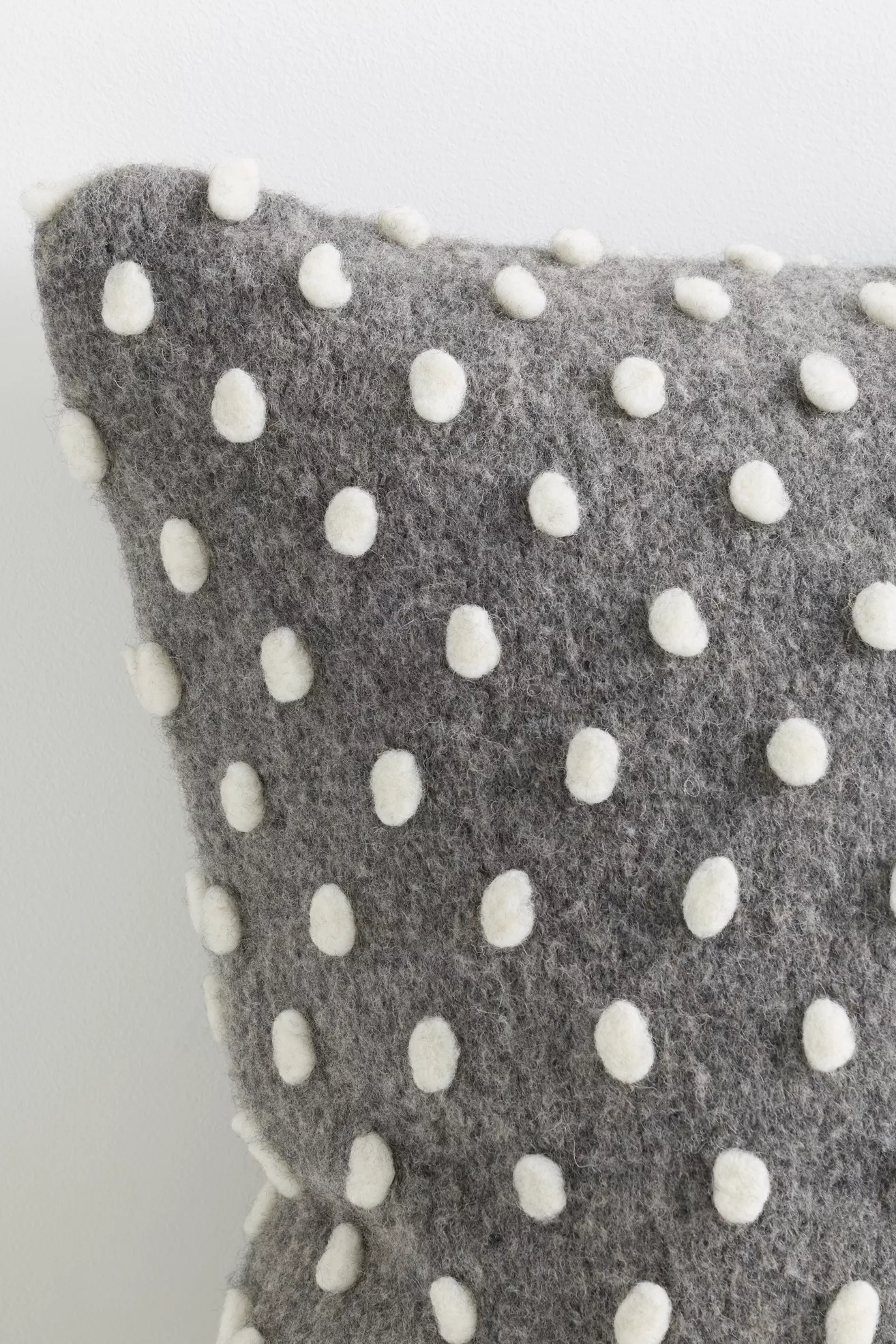 Woven Wool Dotted Throw Pillow - thumbnail 4