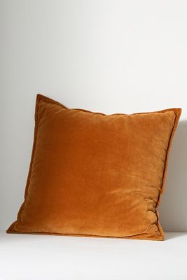 Anthropologie Velvet Trova Cushion In Orange