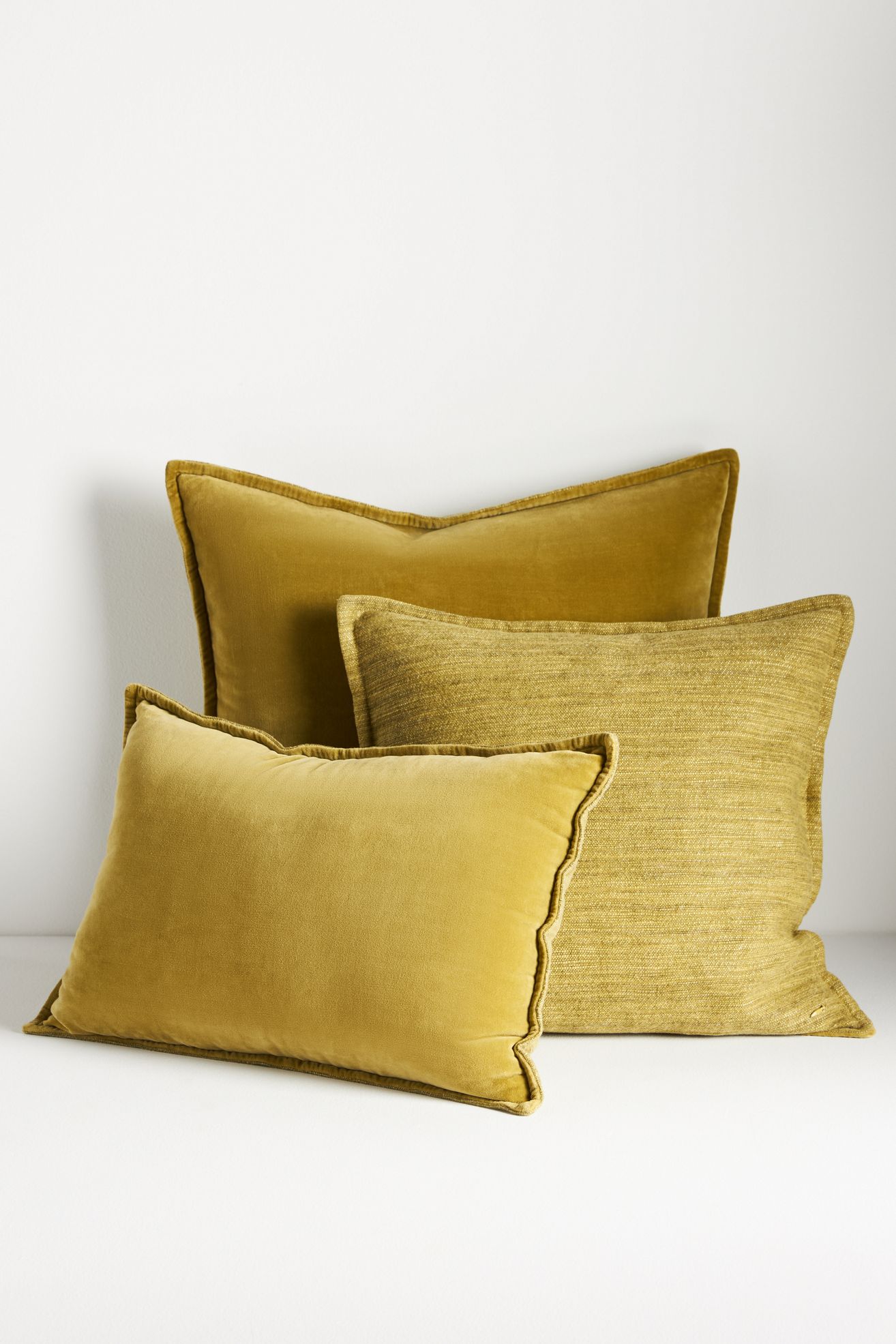 Velvet Trova Pillow - Chartreuse, 18" X 18"