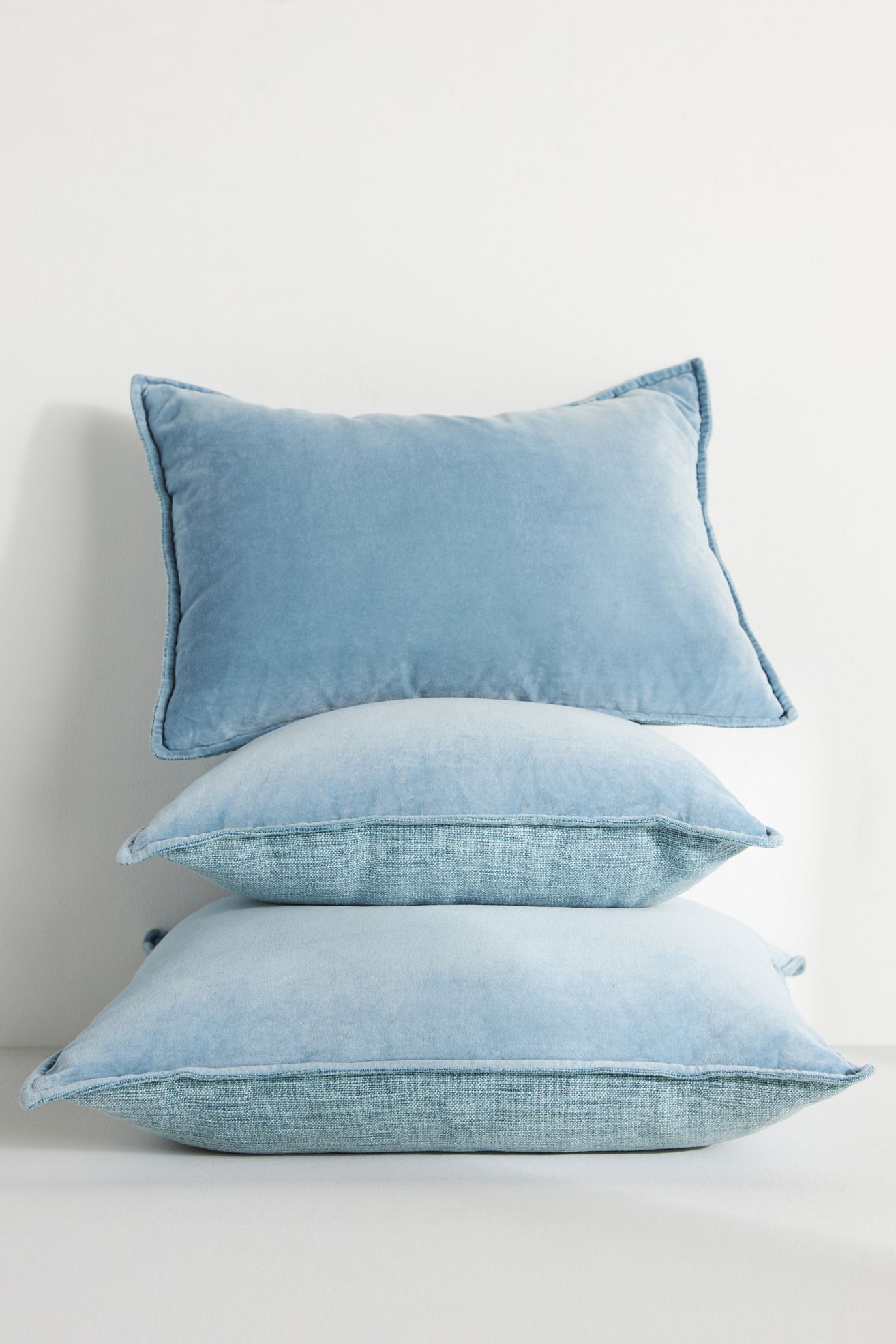 Velvet Trova Pillow - Sky, Standard, 18" X 18"