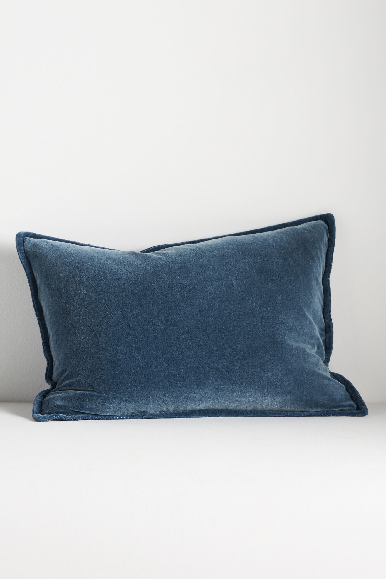 Velvet Trova Pillow - Denim, Standard, 14" X 20"