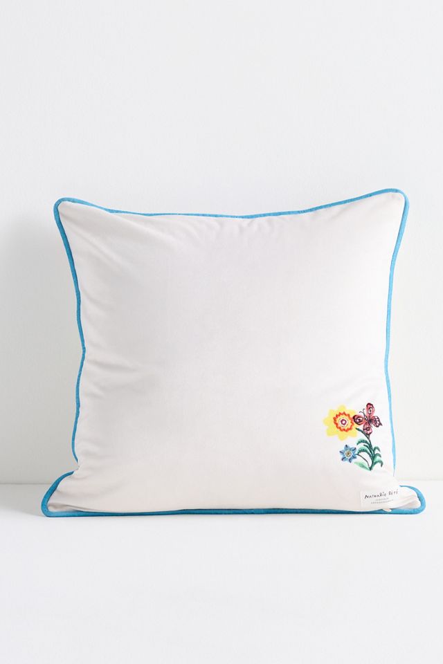 Nathalie Lete Embroidered Velvet Pillow #2
