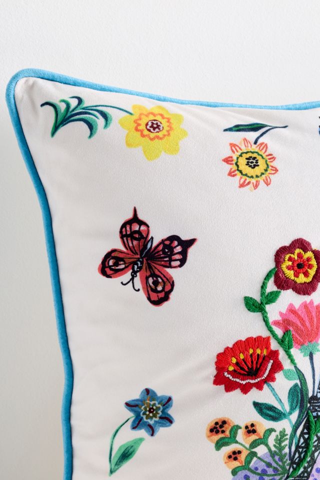 Nathalie Lete Embroidered Velvet Pillow #3