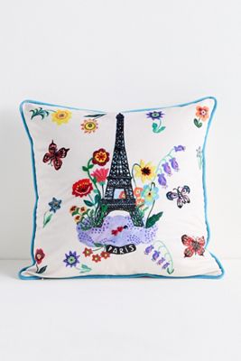 Nathalie Lete Embroidered Velvet Pillow