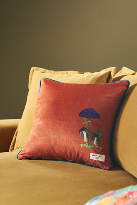 Nathalie Lete Embroidered Velvet Pillow - Thumbnail 2
