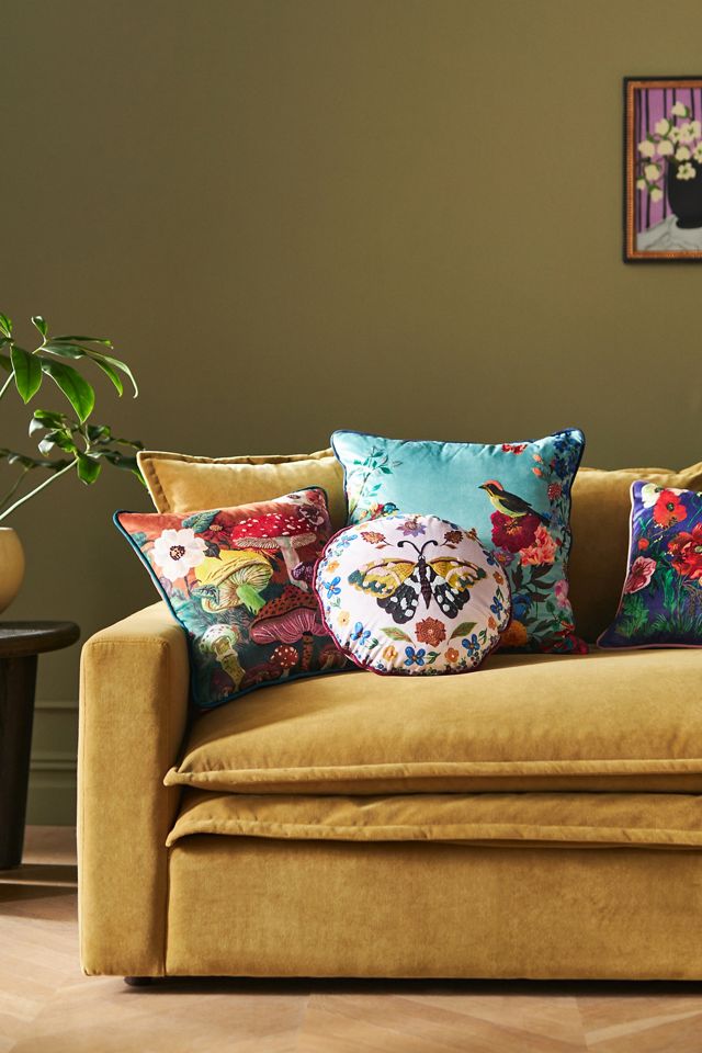 Nathalie Lete Embroidered Velvet Pillow #3