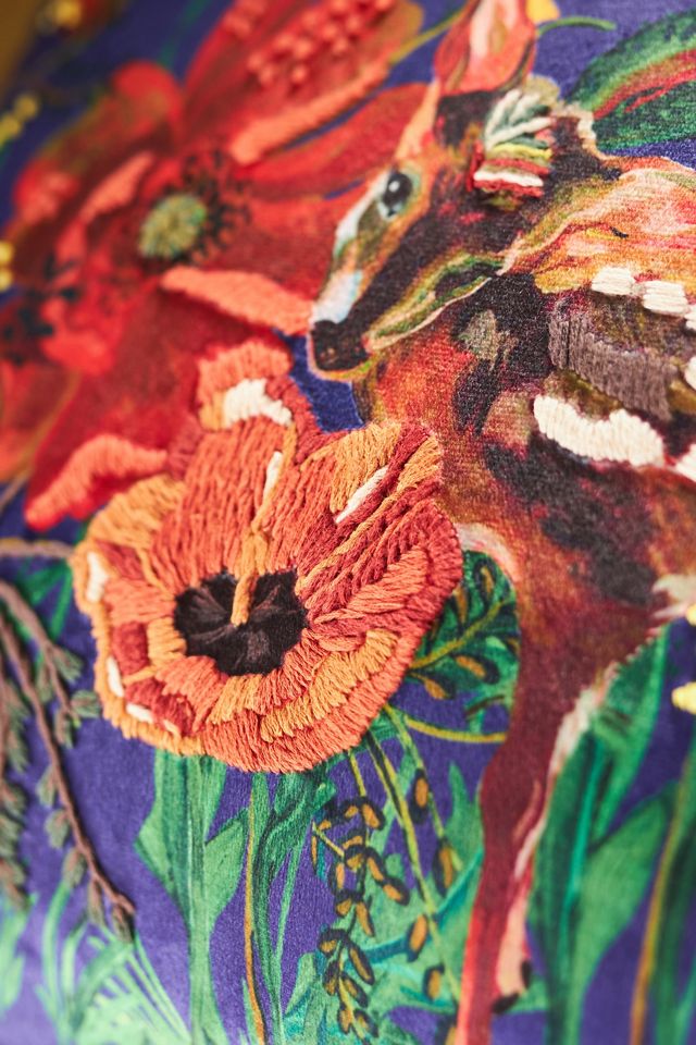 Nathalie Lete Embroidered Velvet Pillow #1