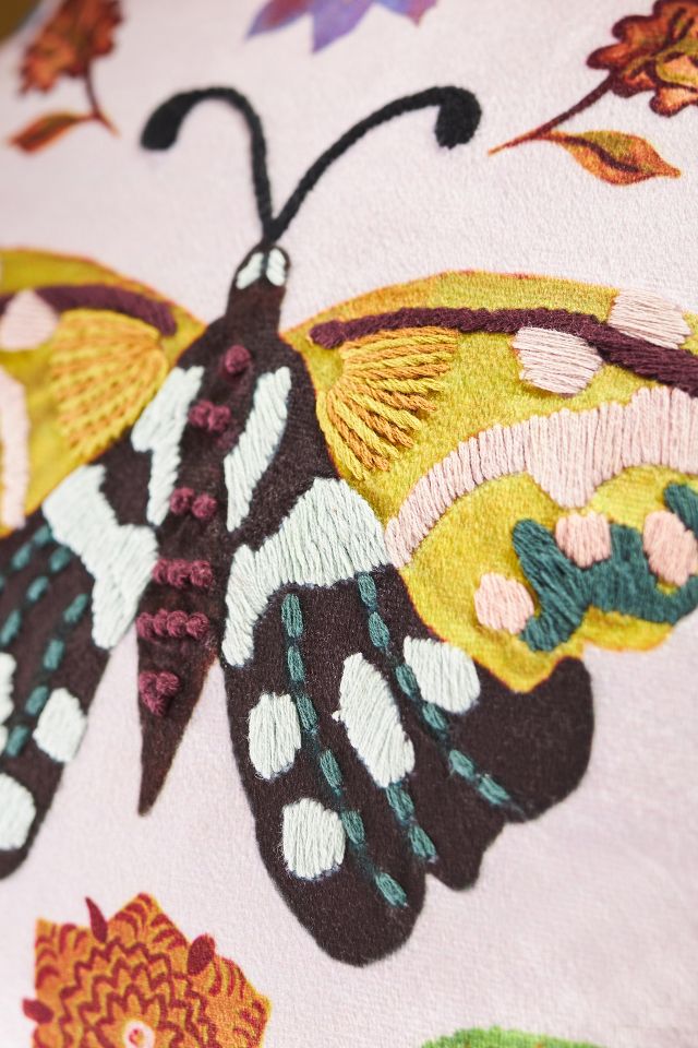 Nathalie Lete Embroidered Velvet Pillow | Anthropologie