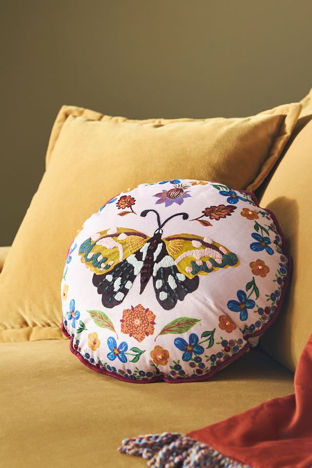 Nathalie Lete Embroidered Velvet Pillow