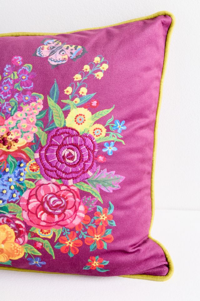 Nathalie Lete Embroidered Velvet Pillow #3