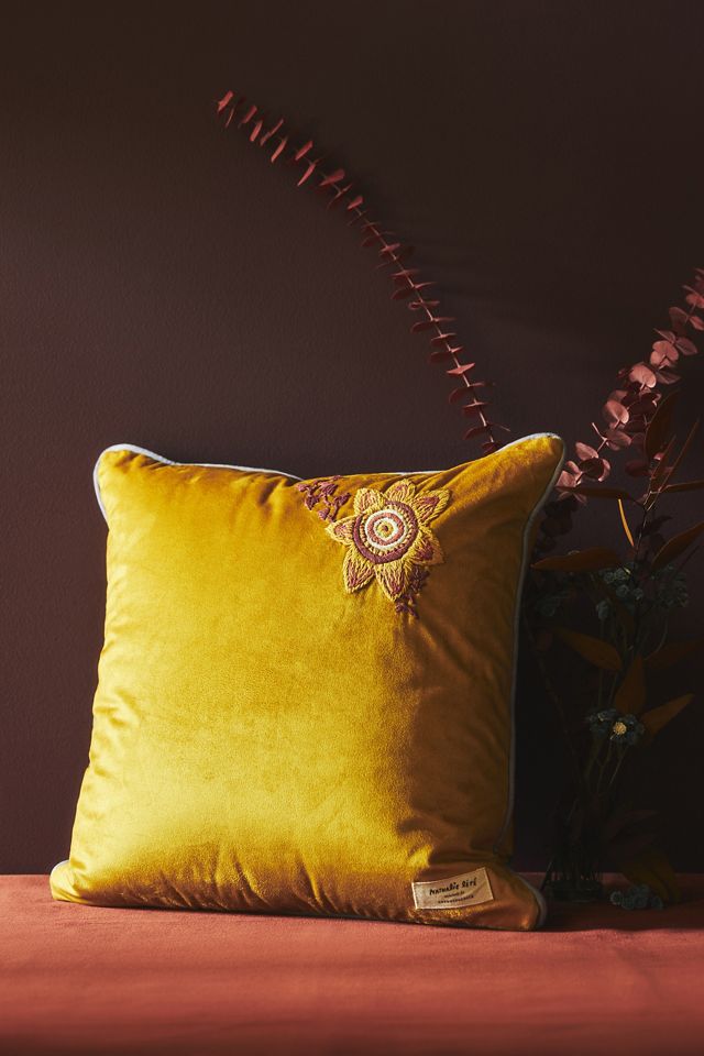 Nathalie Lete Embroidered Velvet Pillow #2