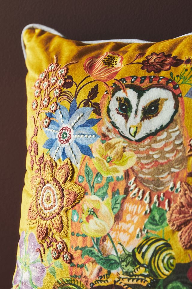 Nathalie Lete Embroidered Velvet Pillow #1