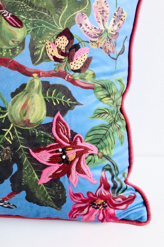 Nathalie Lete Embroidered Velvet Pillow #3