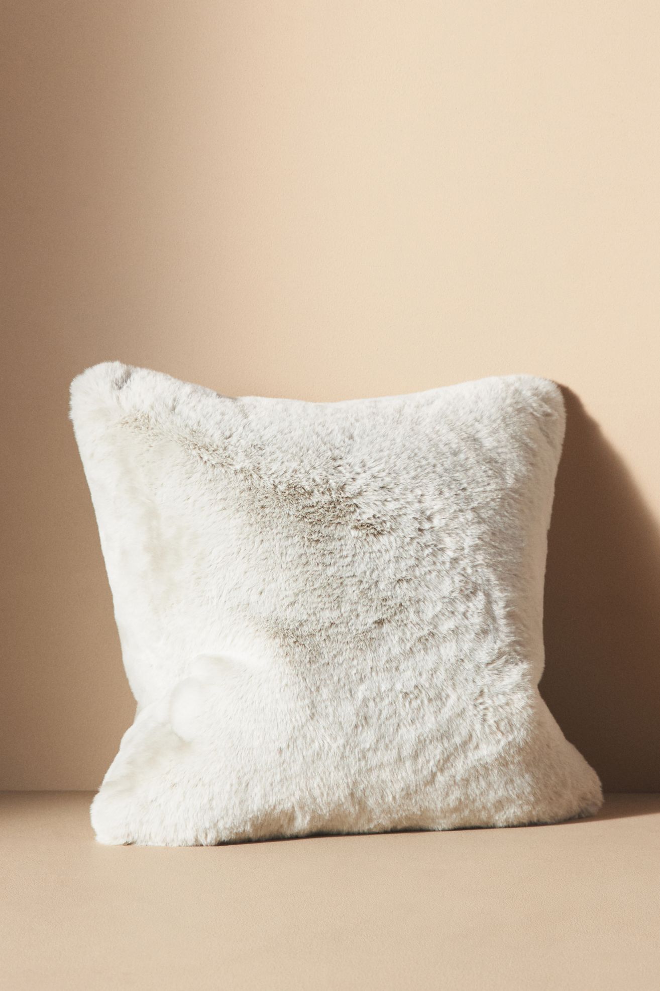 The Sophie Faux Fur Pillow - Light Grey, Standard, 22" X 22"