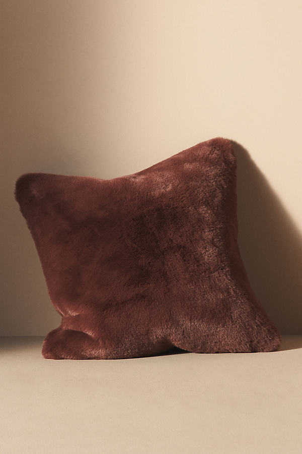 Anthropologie Sophie Faux Fur Pillow In Brown