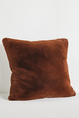 Anthropologie Sophie Faux Fur Pillow In Brown