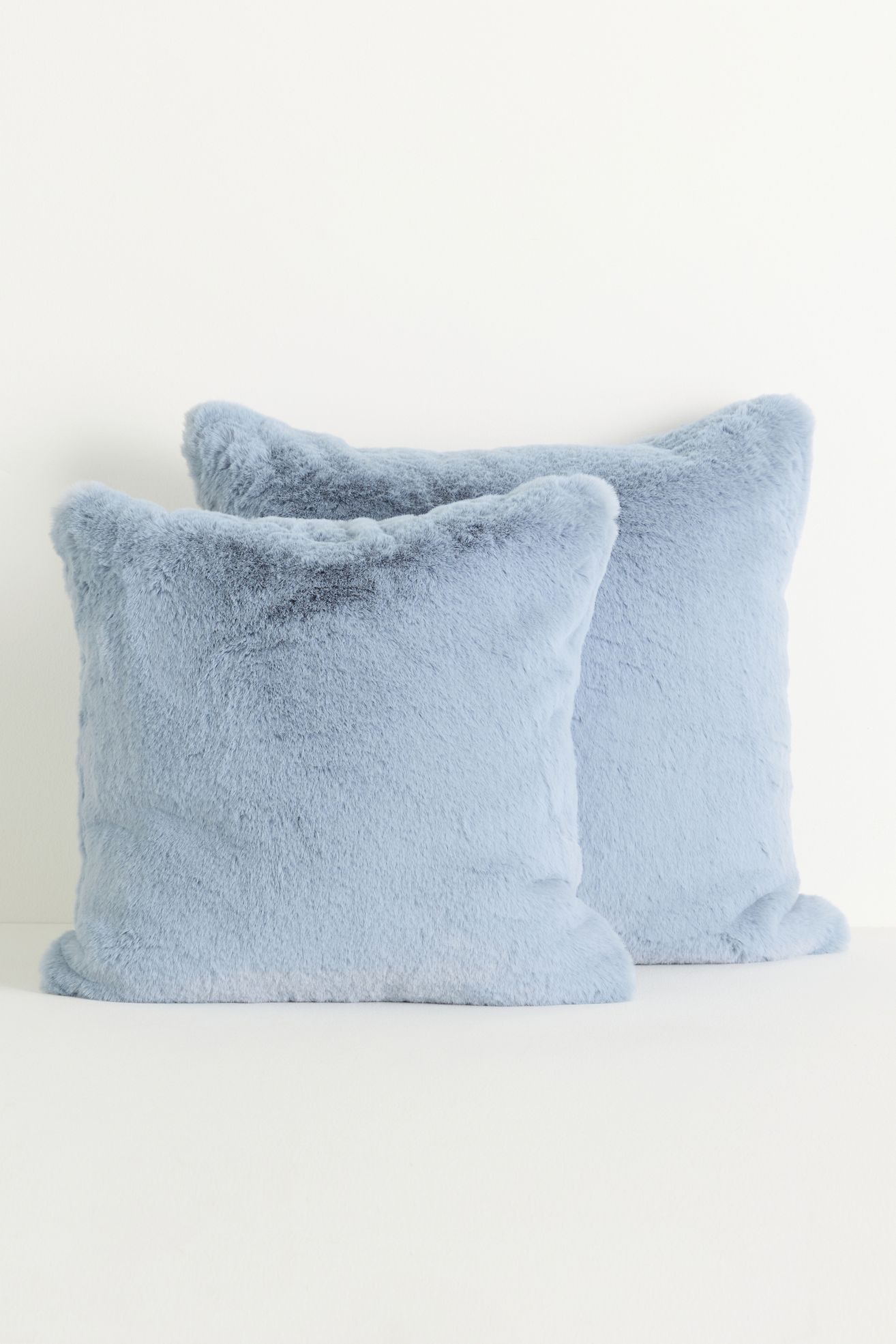 The Sophie Faux Fur Pillow - Cornflower, Standard, 22" X 22"