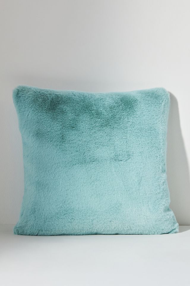 Light blue fuzzy pillow hot sale