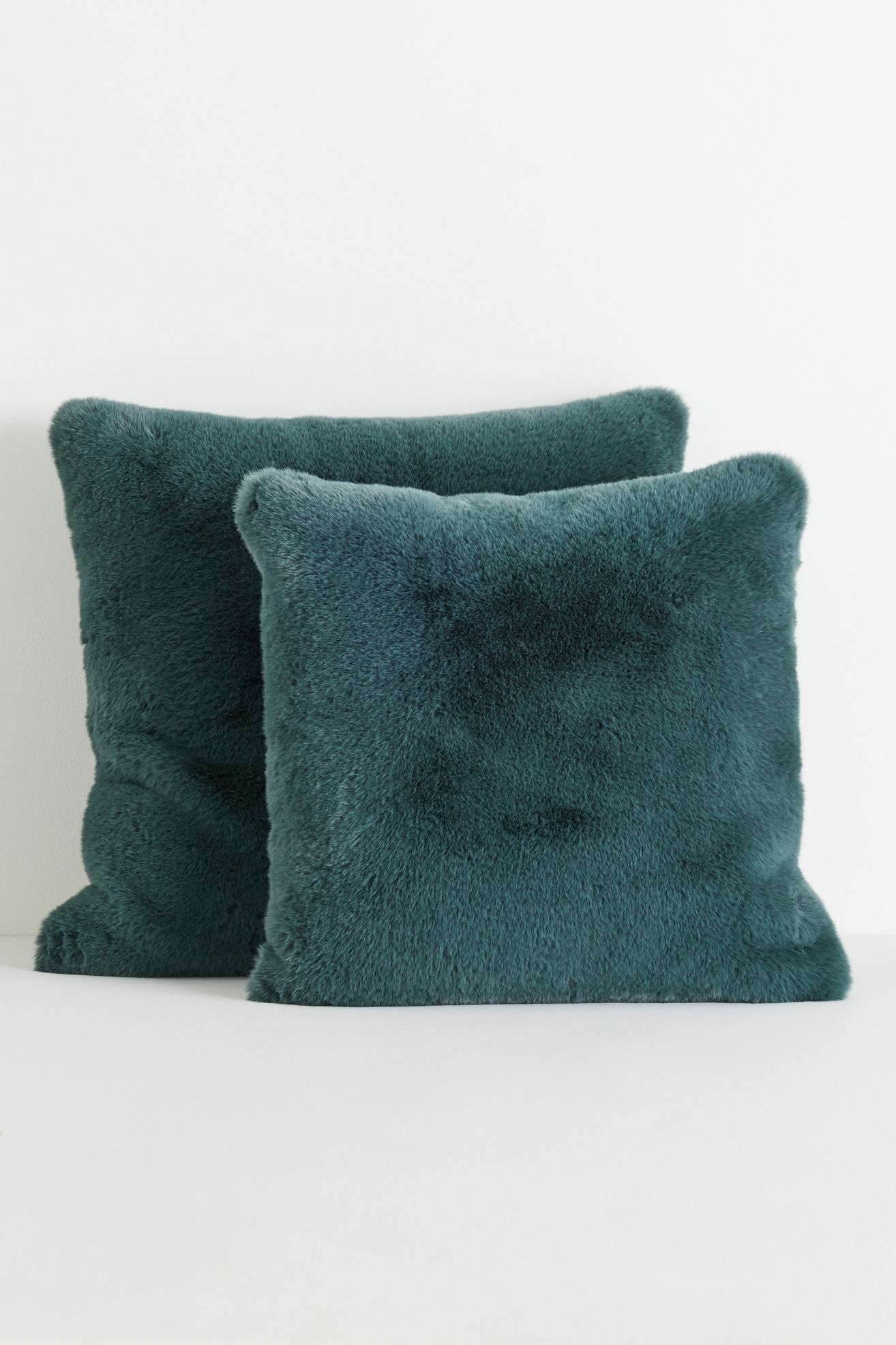 Sophie Faux Fur Pillow - Peacock, 22"