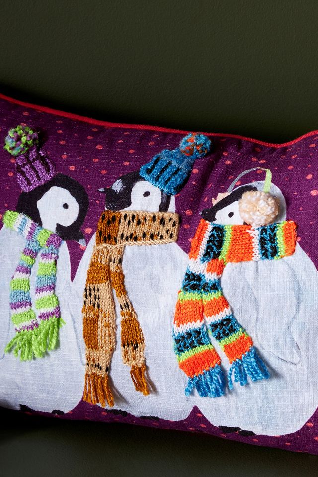 Embroidered Bundled Up Pillow #2