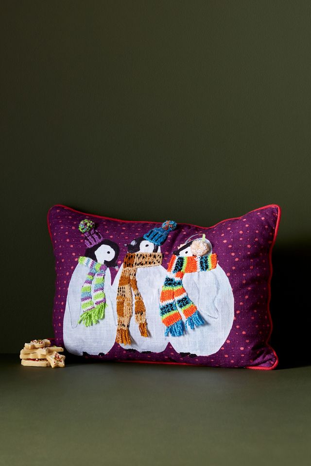 Embroidered Bundled Up Pillow #1