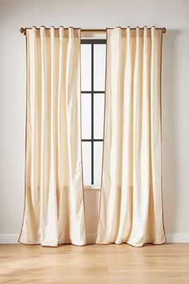 Adelina Piped Velvet Woven Curtain
