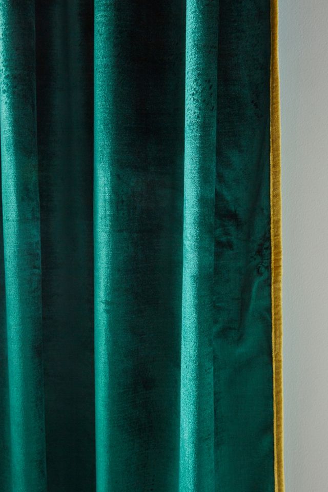 Adelina Piped Velvet Woven Curtain #1