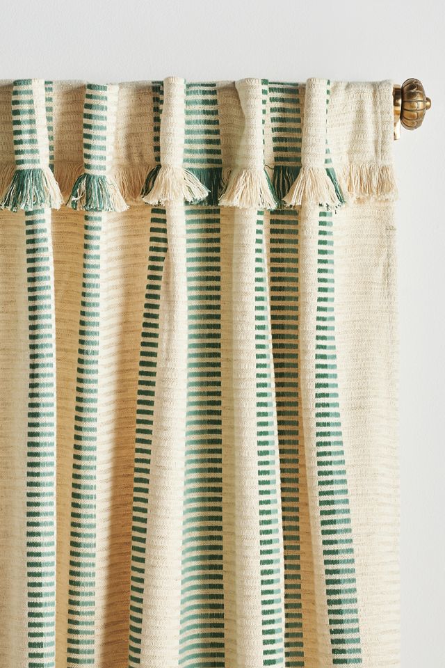 Pieced Stripe Cotton Blend Woven Curtain #1