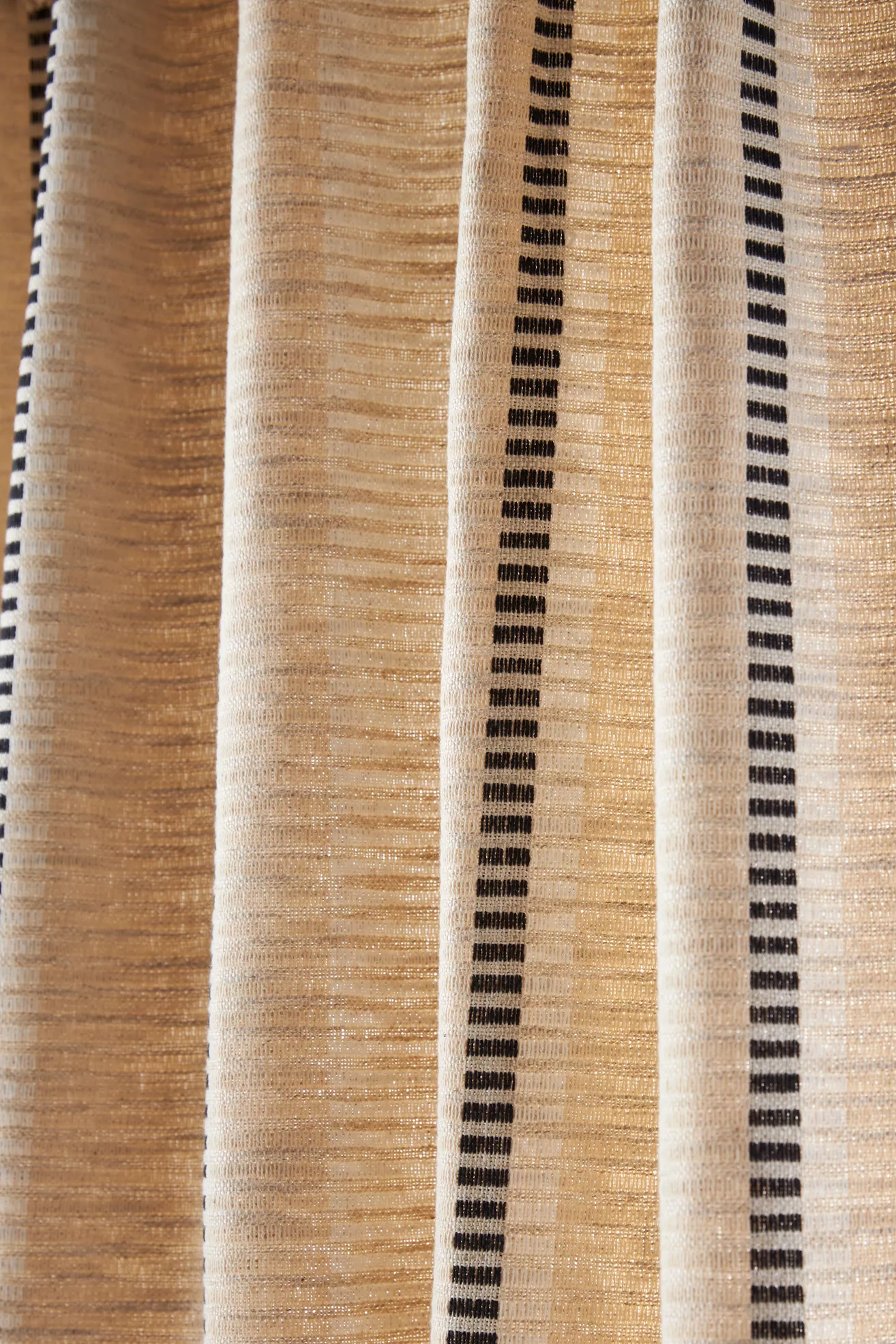 Pieced Stripe Cotton Blend Woven Curtain - thumbnail 8