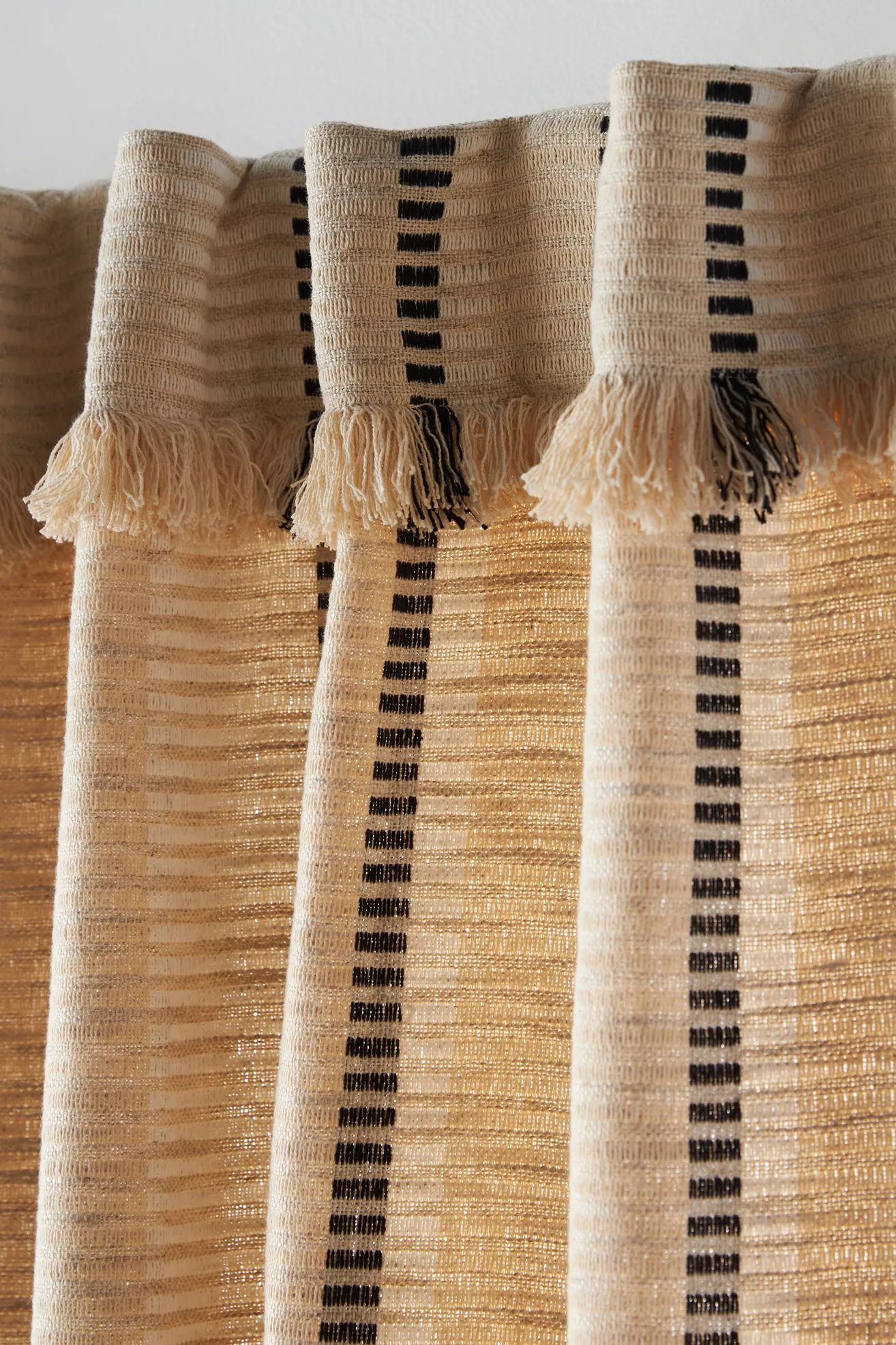 Pieced Stripe Cotton Blend Woven Curtain - thumbnail 9