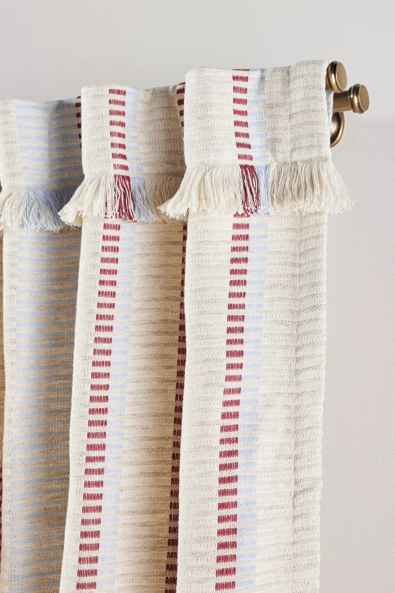 Pieced Stripe Cotton Blend Woven Curtain - thumbnail 6