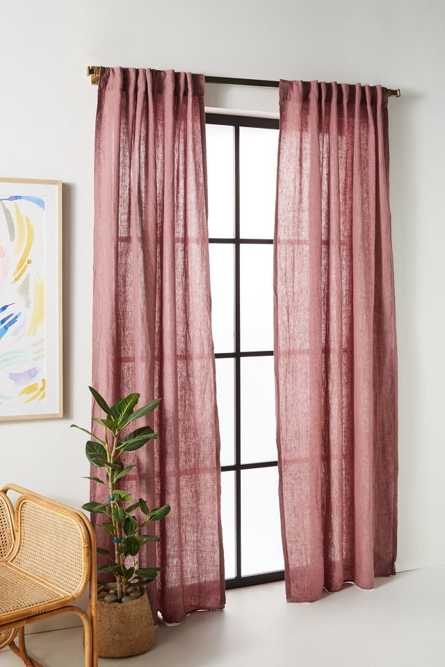 Stitched Linen Curtain | Anthropologie