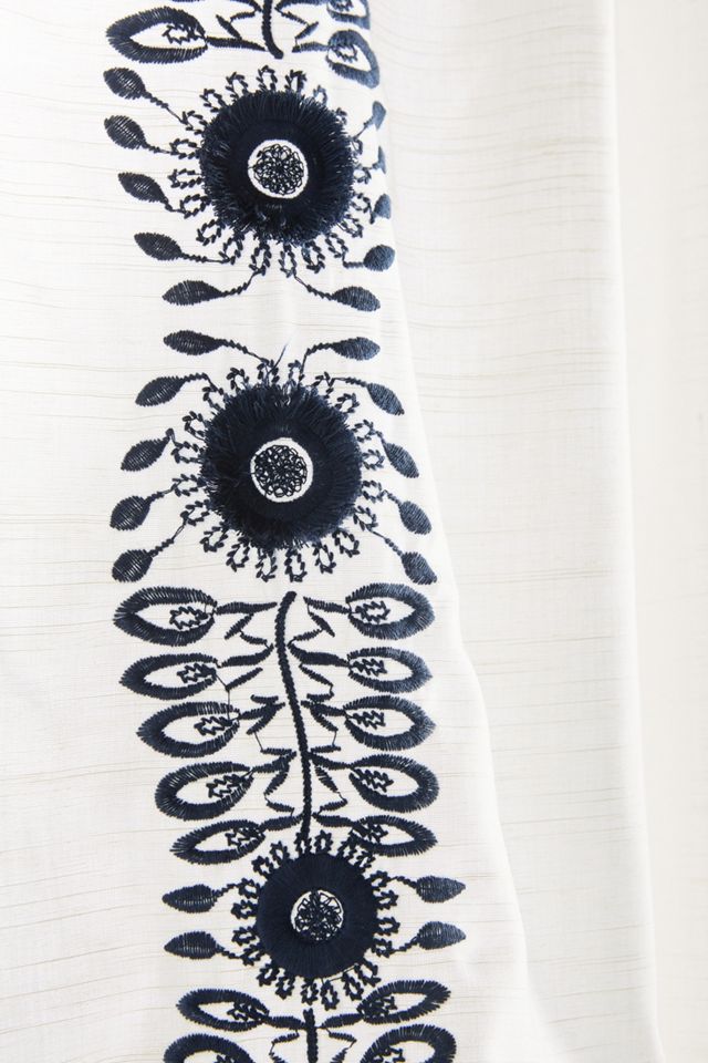 Embroidered Petunia Curtain #1
