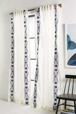 Embroidered Petunia Curtain