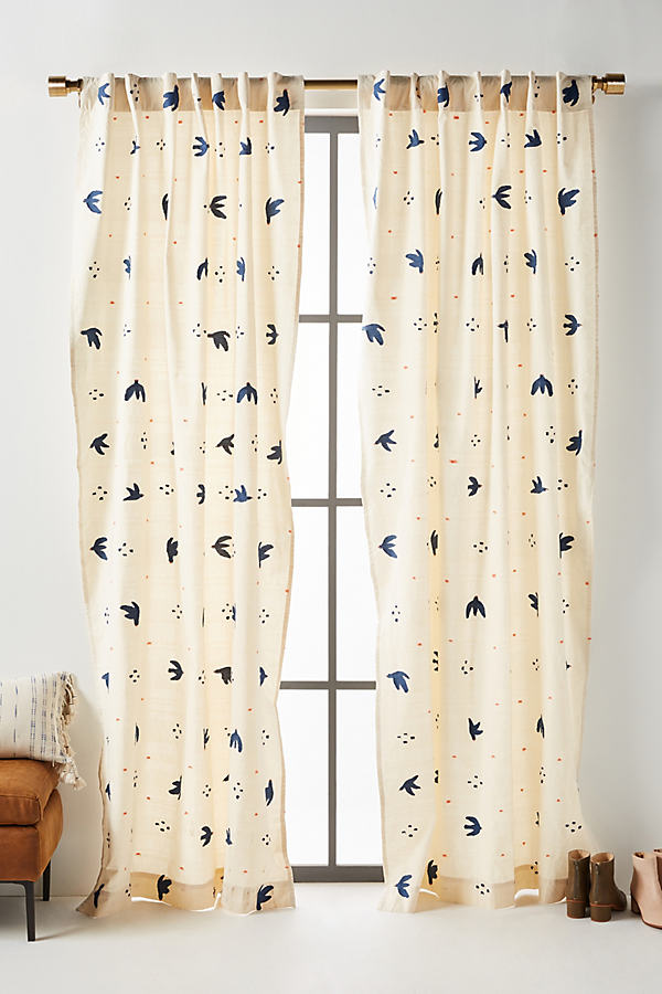 Anthropologie Halian Curtain By  In Blue Size 50" X 96"