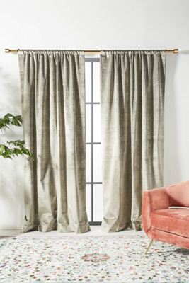 Anthropologie Velvet Slub Blackout Curtain