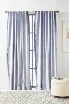 Embroidered Tobias Velvet Curtain