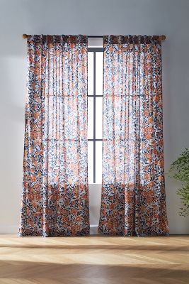 Amber Lewis For Anthropologie Rowena Curtain By  In Blue Size 50" X 96"