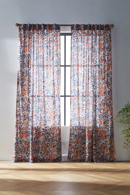 Amber Lewis For Anthropologie Rowena Curtain By  In Blue Size 108"