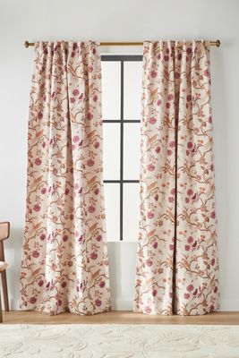Perla Jacquard-Woven Floral Bird Curtain