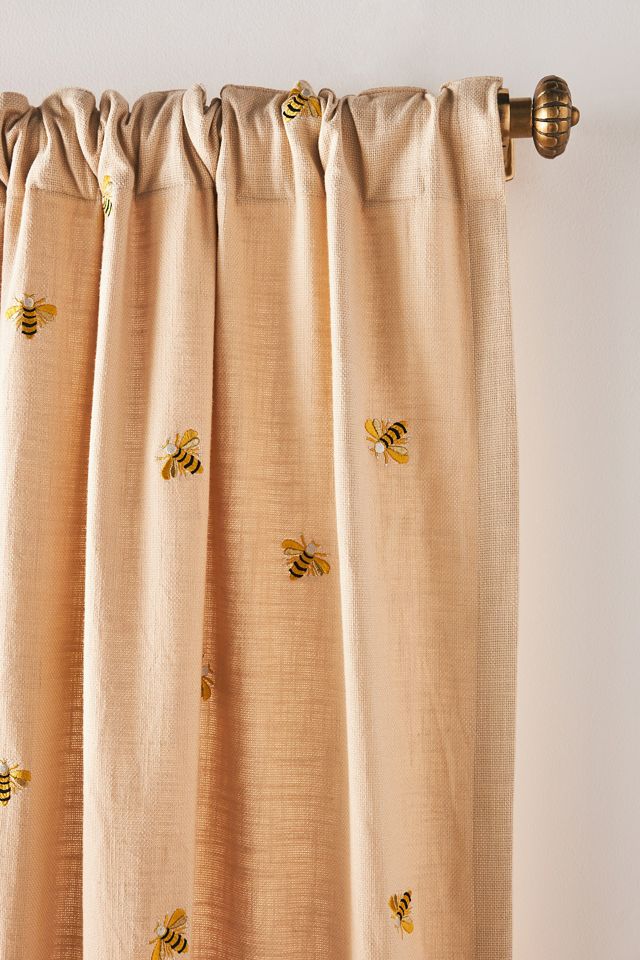 Embroidered Abeille Bee Cotton Blend Curtain #1