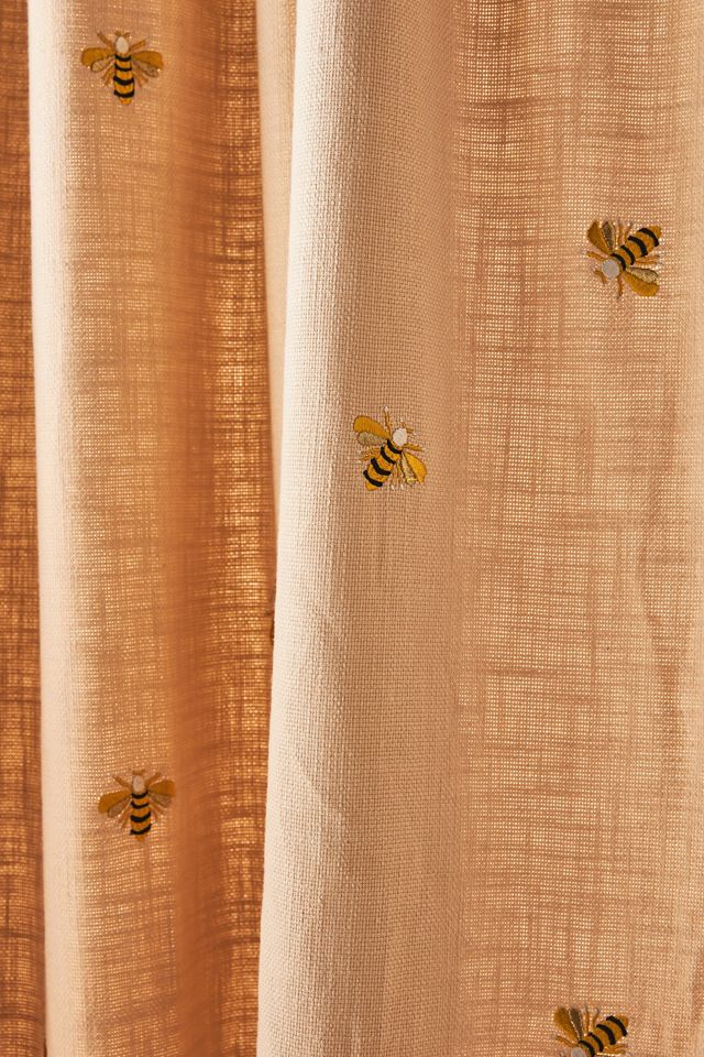 Embroidered Abeille Bee Cotton Blend Curtain #2