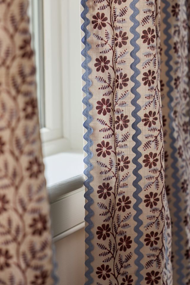 Austin Embellished Floral Cotton Curtain #1